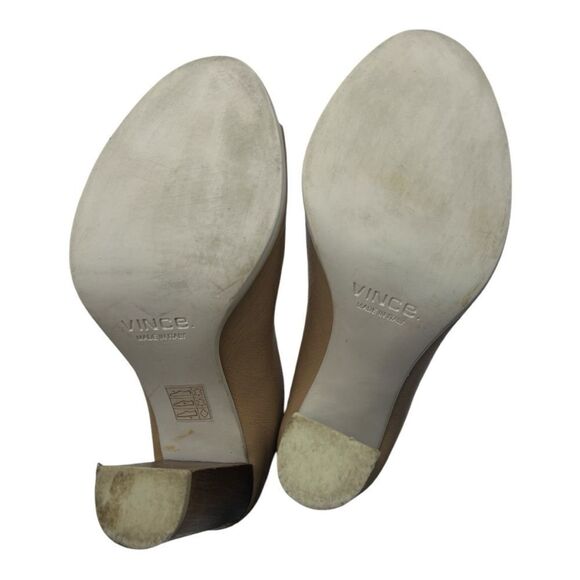 Vince Allison open toe heel mules clogs in tan color size 8 - Picture 6 of 6